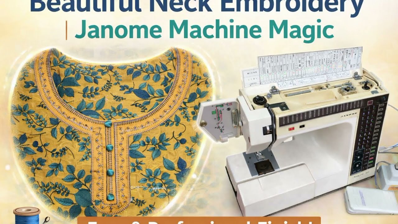 Stunning Neck Embroidery Tutorial | Janome Machine Magic | F&W Couture