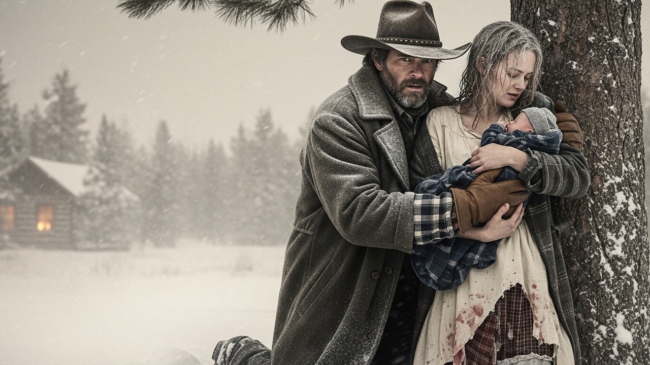 She Gave Birth Alone In A Blizzard Near His Land, The Cowboy Found Her Tracks And Saved Them