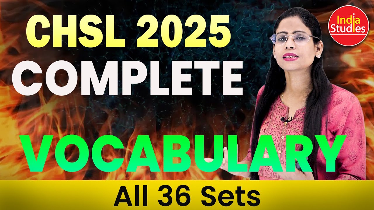 CHSL 2025 Complete Vocabulary  ||  For all govt. exams || With Soni Mam
