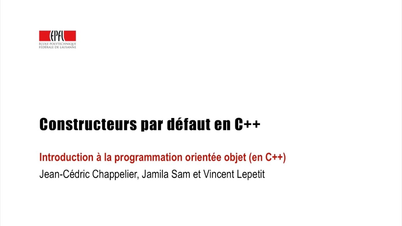 Constructeurs par défaut en C++