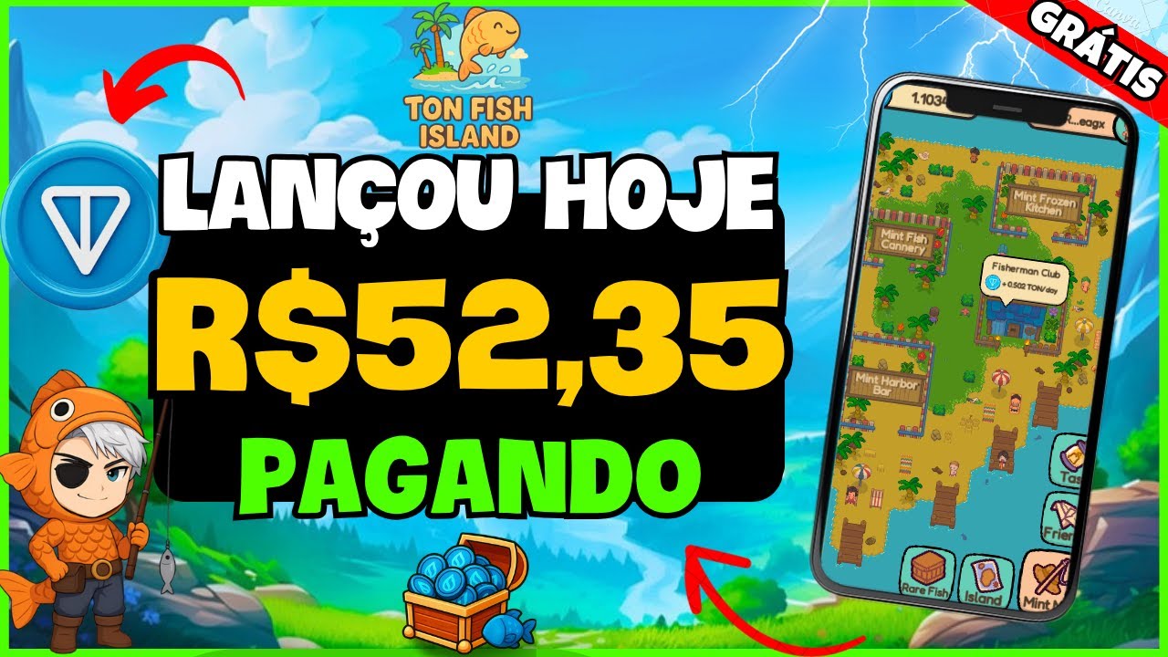 🔥 JOGO NFT GR&Aacute;TIS MOBILE - PAGANDO MUITO ! Como GANHAR no TON FISH ISLAND