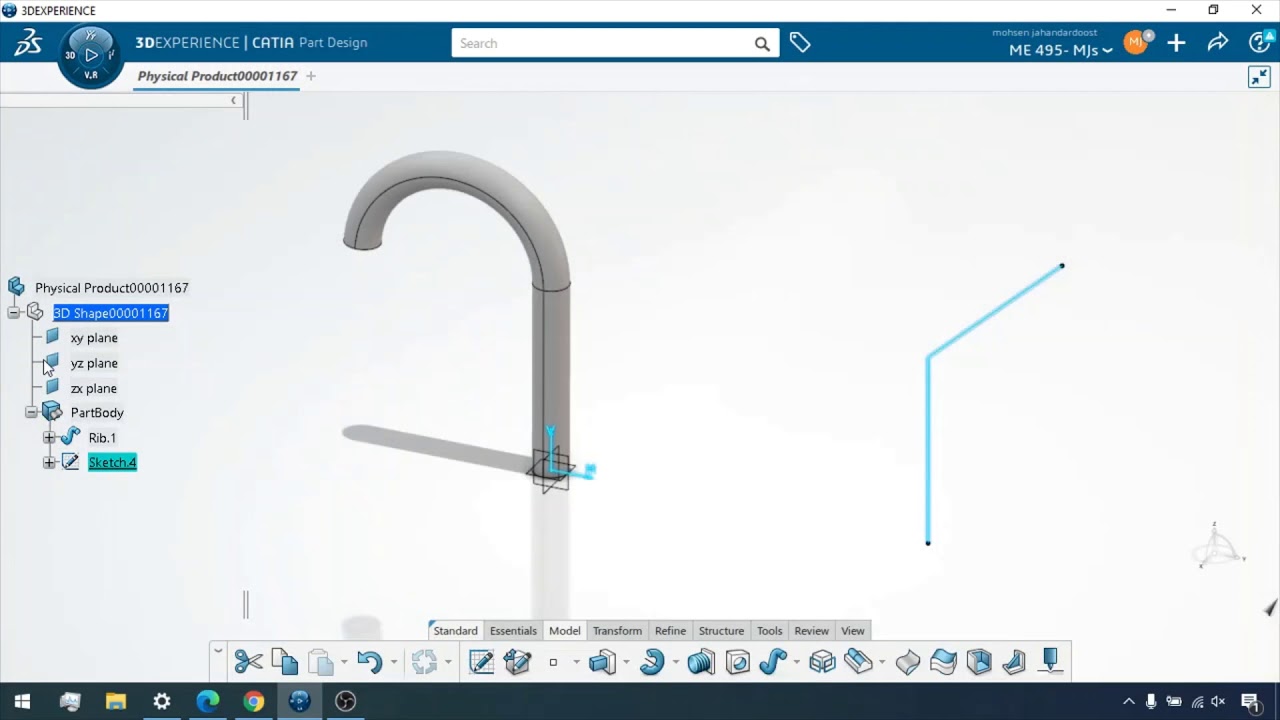 3DExperience CATIA - Rib, Slot, and Multi Sections