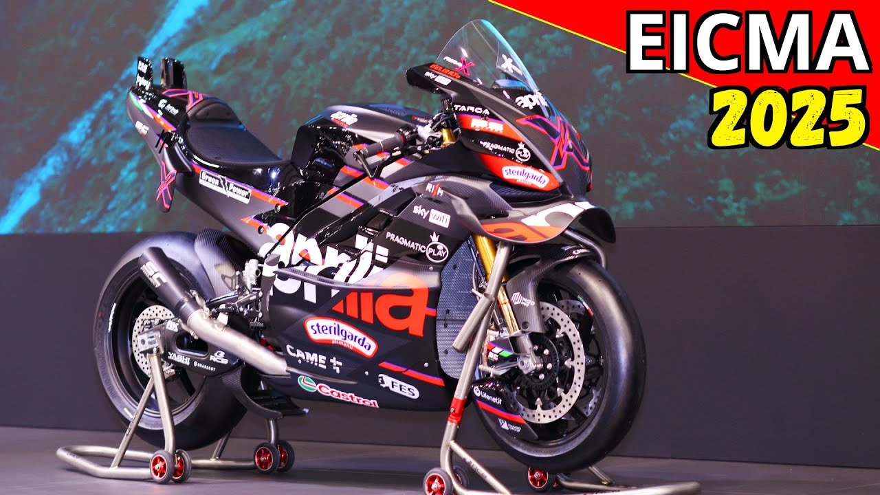 Eicma 2025 Milano - NEW 2026 Aprilia RSV4 X-GP Track Weapon + MotoGP RS-GP25 Walkaround & Details