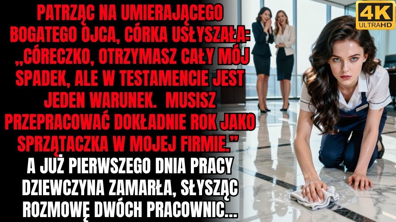 Patrząc na umierającego bogatego ojca, córka usłyszała   „Córeczko, otrzymasz cały mój spadek, ale