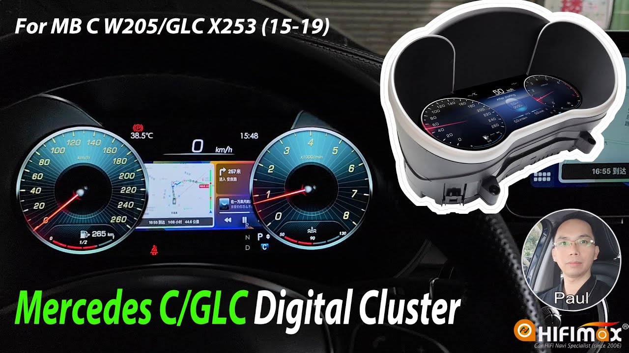 Mercedes Benz C W205 GLC X253 2015 2019 OEM Fit Digital Cluster Dashboard Digital Instrument Cluster