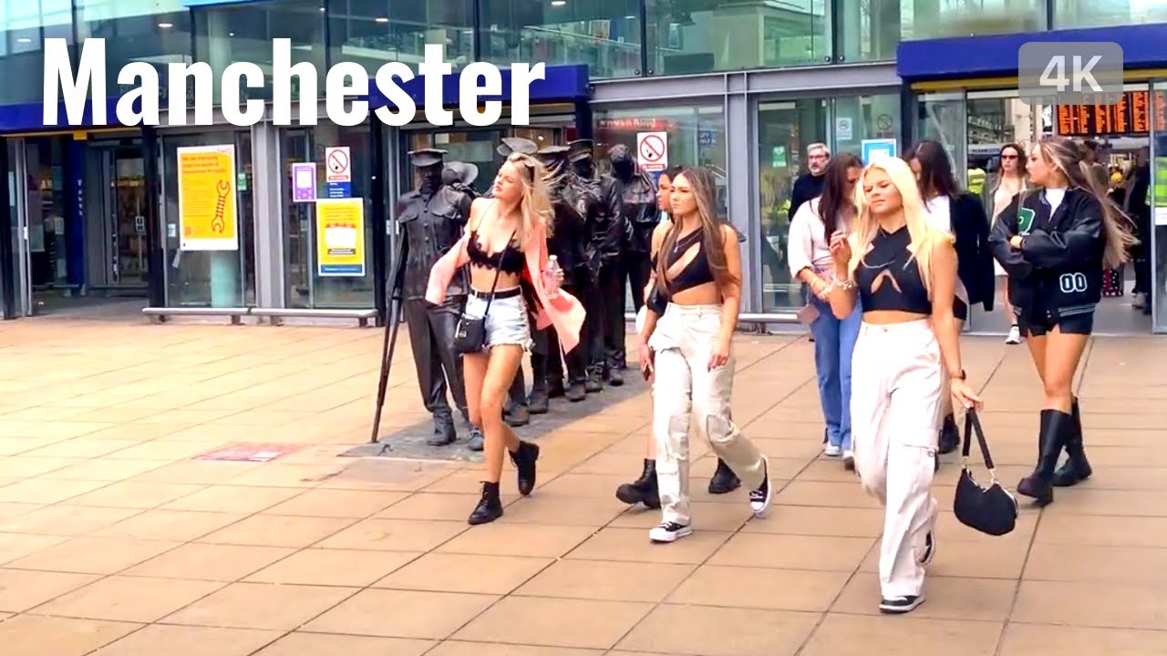 【4K】Walking in Manchester 2022 | Piccadilly Station to High Street  | 4K Walking tour in England