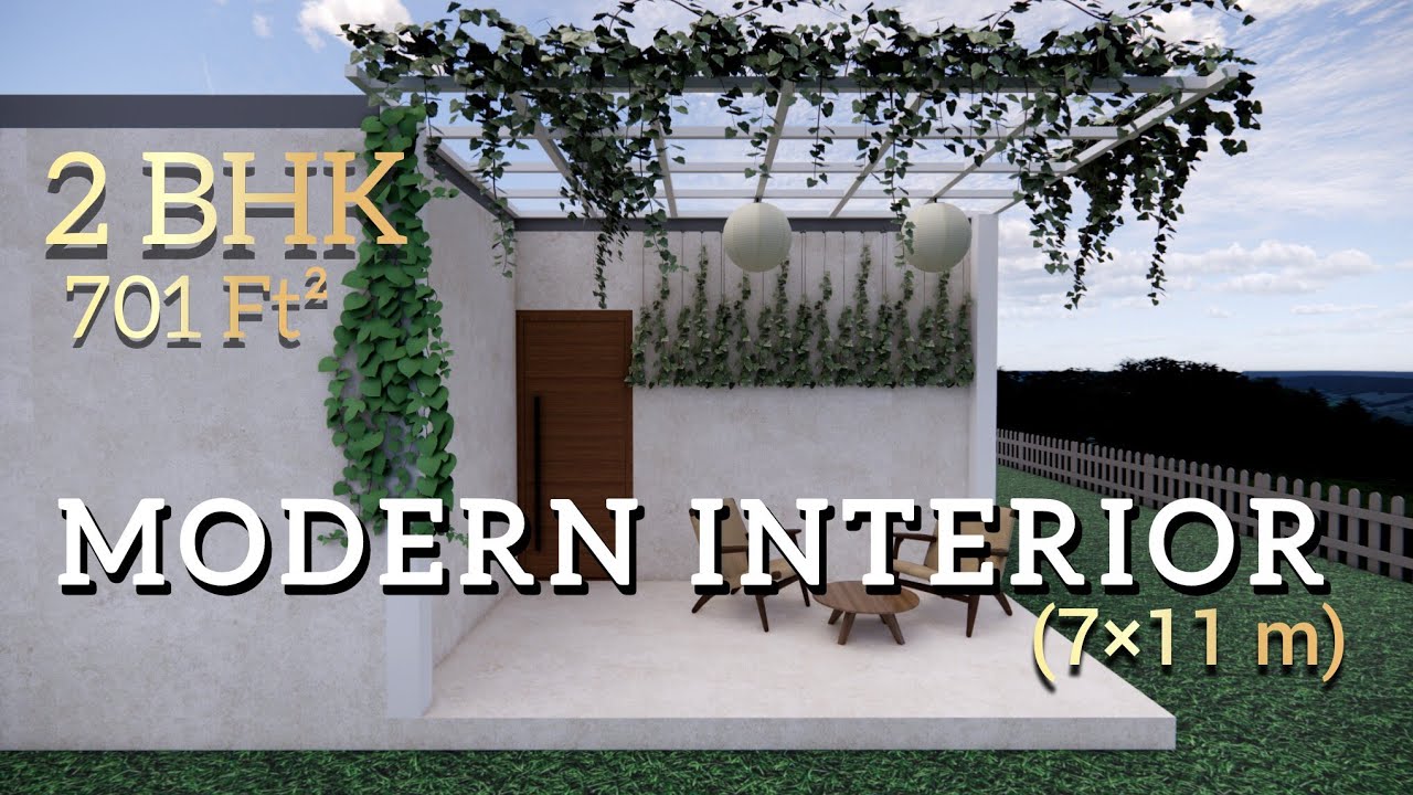 701 Ft² (7×11 m) | 2 BHK | Modern Interior | Full House Tour. (Floor plan at the end of the video)