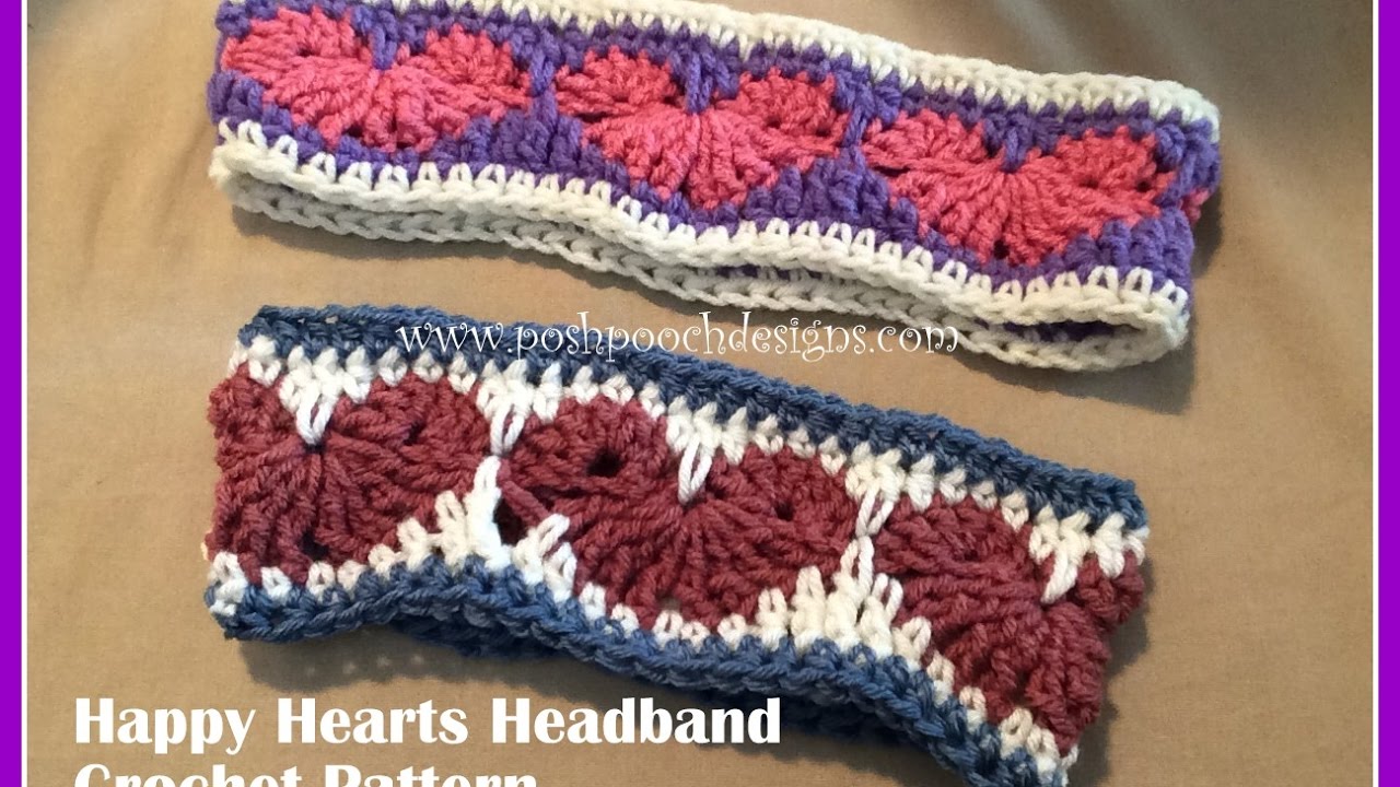 Happy Hearts Headband Crochet Pattern