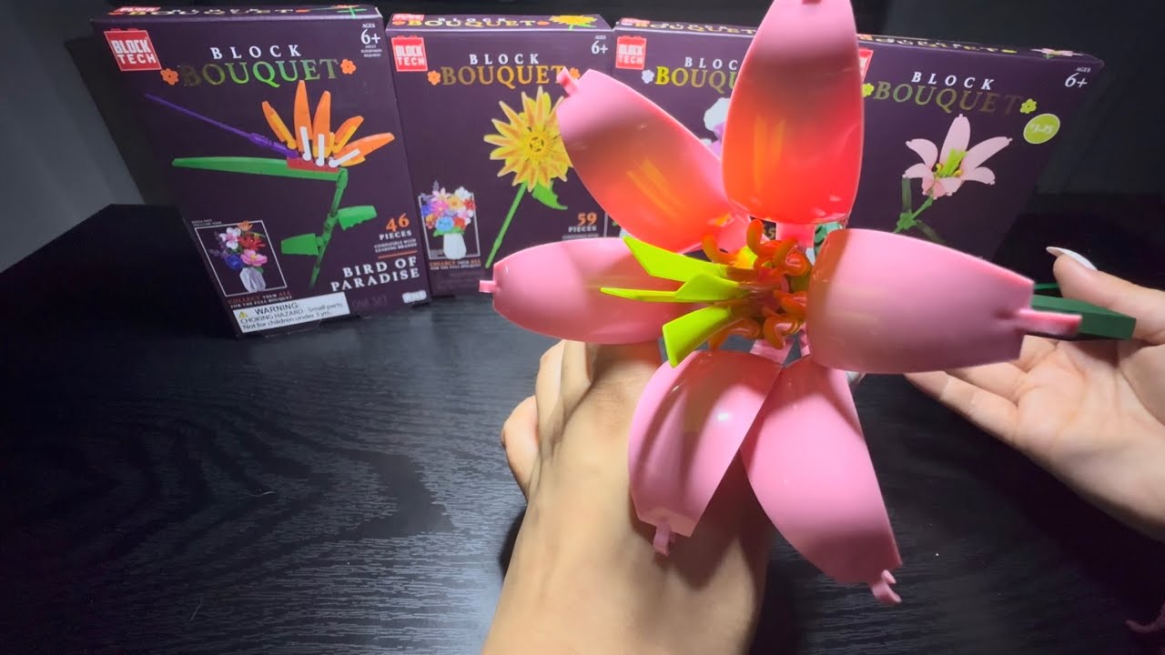 AMSR Bouquet 💐 series part 6 ROUGH & SOFT BLOCK LILLY BUILD *inaudible and audible speaking*