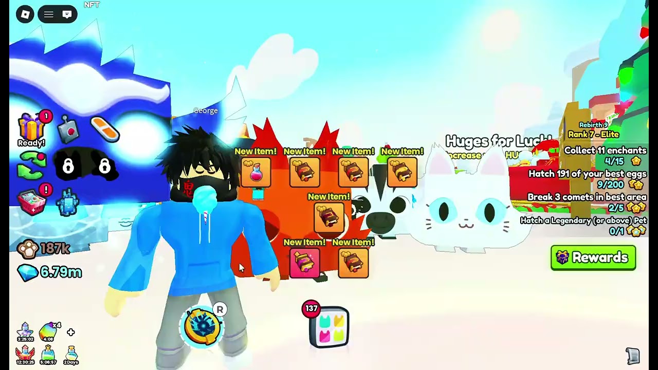 Trying to get another huge gingerbread cat in Pet Sim 99!