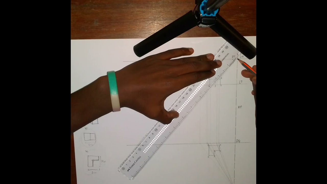 Como representar uma figura em perspectiva rigorosa 1 ponto de fuga📏📐