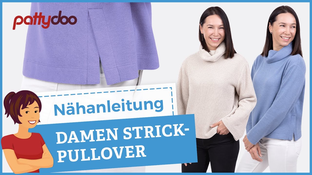 Nicht gestrickt, sondern genäht! 🤩 Anleitung für lässigen Strickpullover mit Rollkragen & Schlitzen