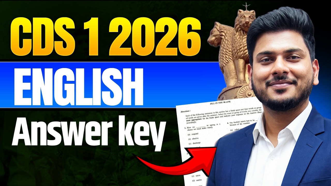 CDS 1 2026 English Answer Key | CDS 1 2026 Paper Analysis by Defence Mania