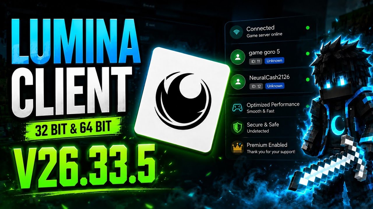 🔥💯LUMINA CLIENT V4.8! 1.26.33+/1.26.32+ | Best MCPE Client with OP Features 🚀