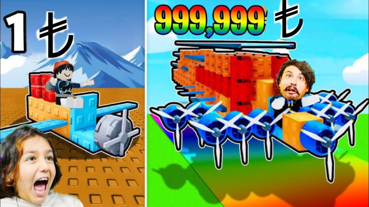 UÇAK YAPTIK! YÜSRA UÇAKTAN DÜŞTÜ 😨 Roblox Build A Plane