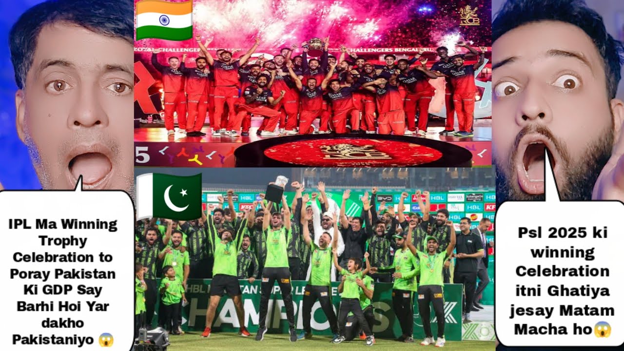 IPL RCB Winning Celebration 2025 Vs PSL Lahore Wining Celebration | Pakistani Reactions