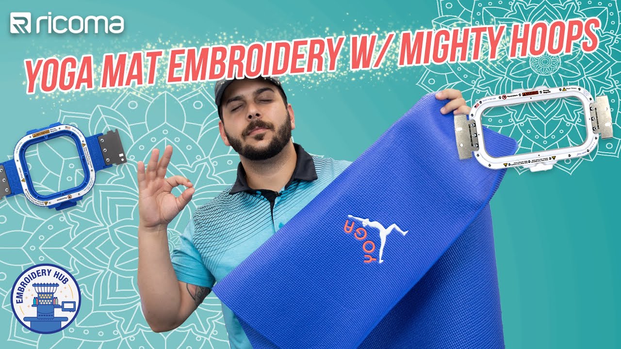 Yoga Mat EMBROIDERY | MIGHTY HOOPS For Thick Material | Free Design (EMB Hub Ep123)