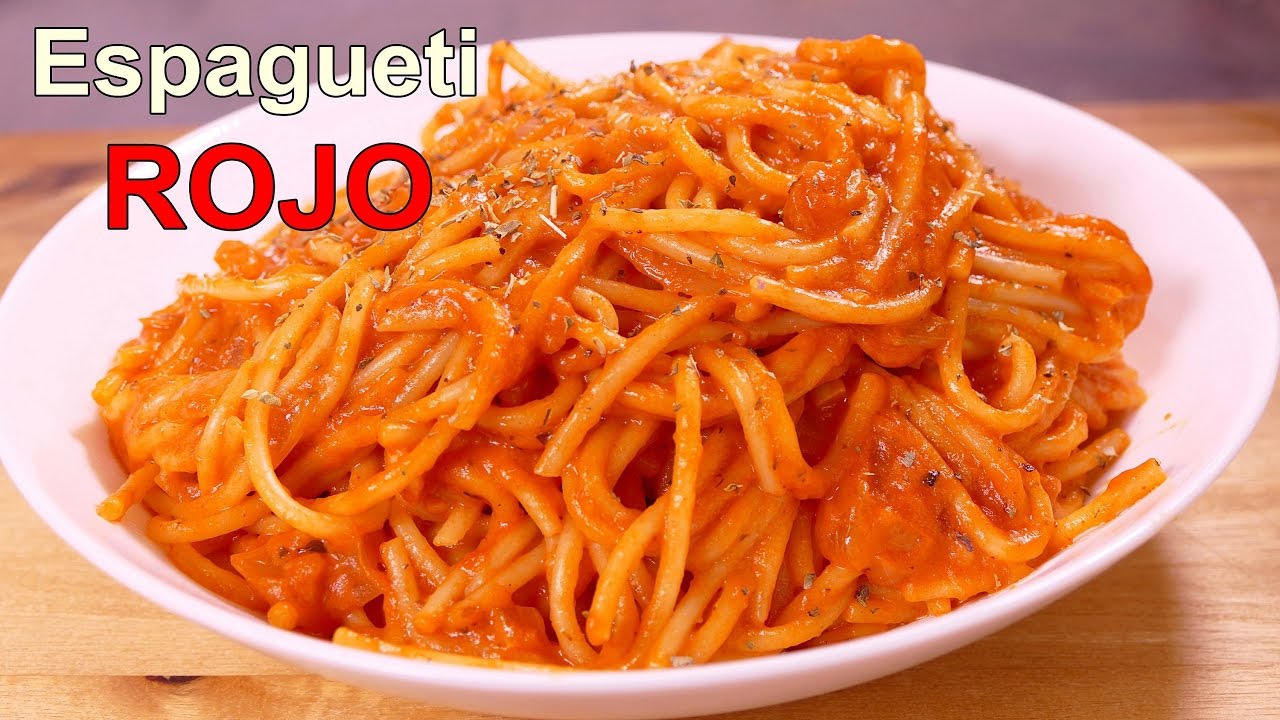 ESPAGUETI ROJO CON CREMA - recetas de cocina faciles rapidas y economicas de hacer