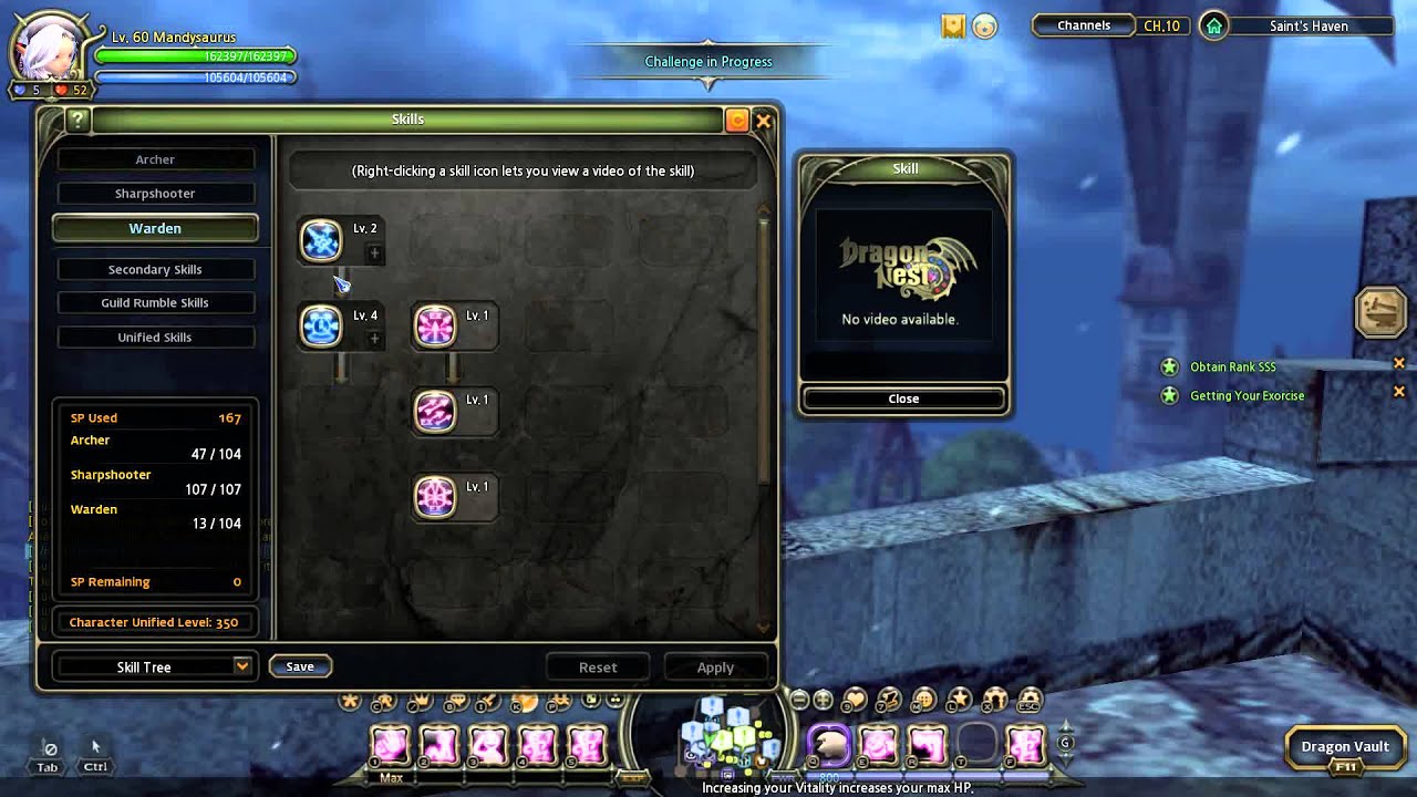Dragon Nest - Warden [Artillery] 60 Cap Skill Build