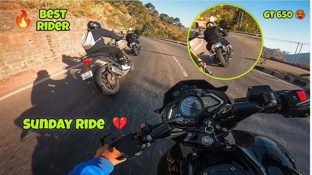 Best Riders For Ride 🔥| Gt 650 Full Leaning 🥵 | Best Sunday Ride #ns200 #bikelife 