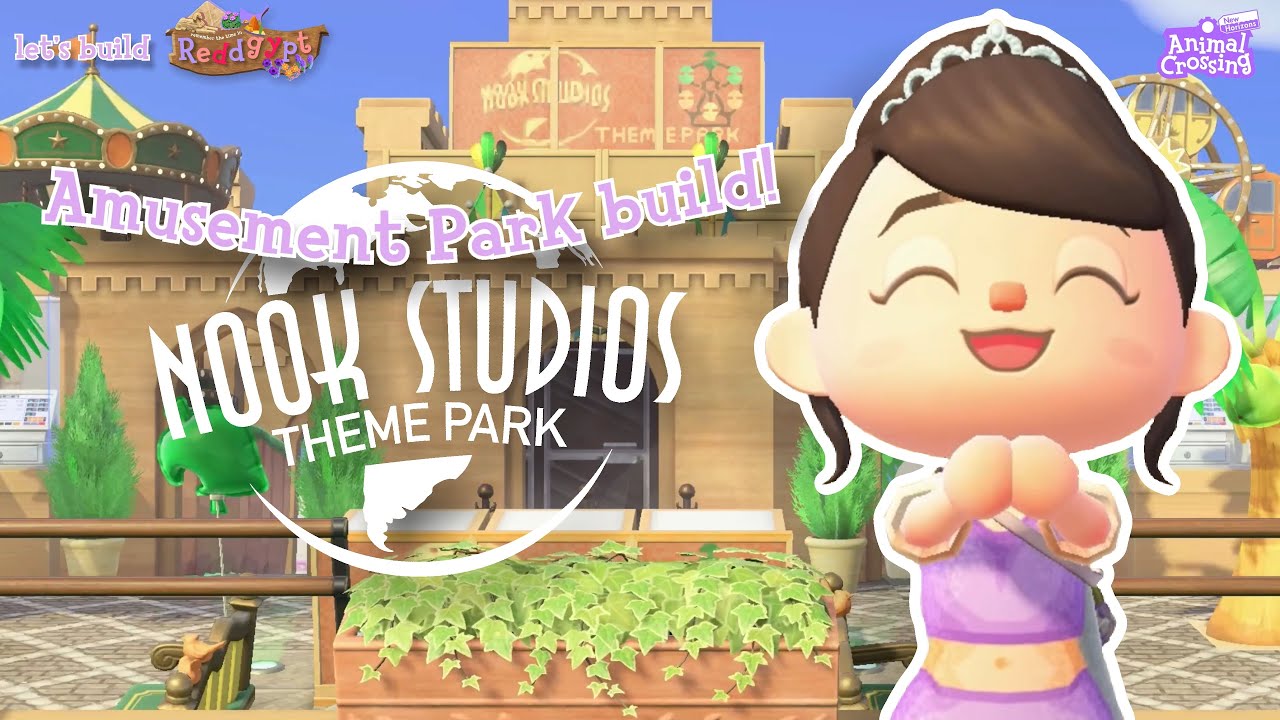 building an universal studios park in acnh 🎡🎠✨🤍 | ACNH | Amusement Park Build
