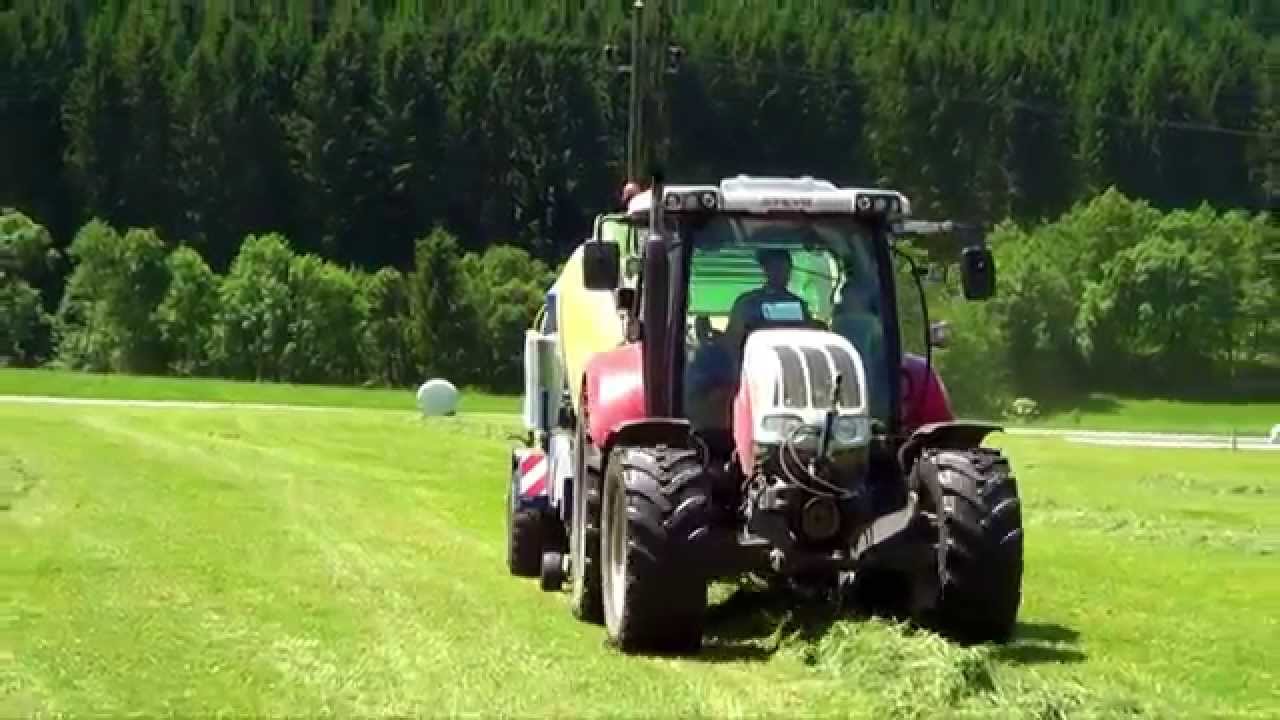 Steyr 4120 Profi mit Krone Comprima 150 XC + Göweil Wickelkombi (HD)