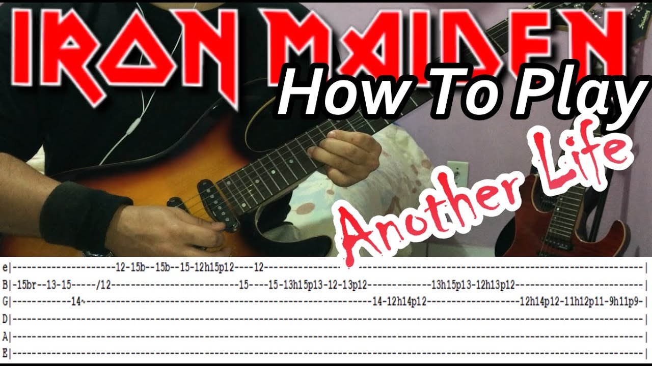 IRON MAIDEN - Another Life - GUITAR LESSON WITH TABS
