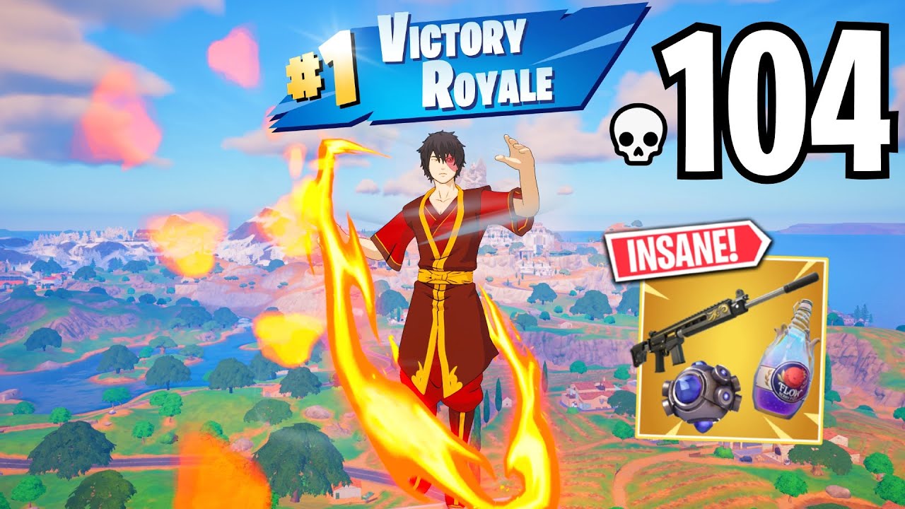 104 Elimination Zuko Solo vs Squads WINS Full Gameplay (NEW FORTNITE CHAPTER 5 SEASON 2)!