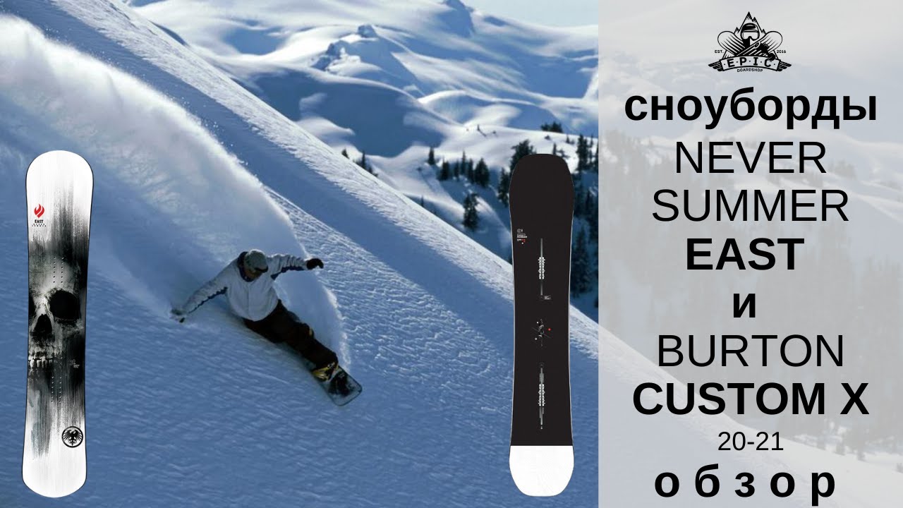 Сноуборды Never Summer East и Burton Custom X 20-21: обзор