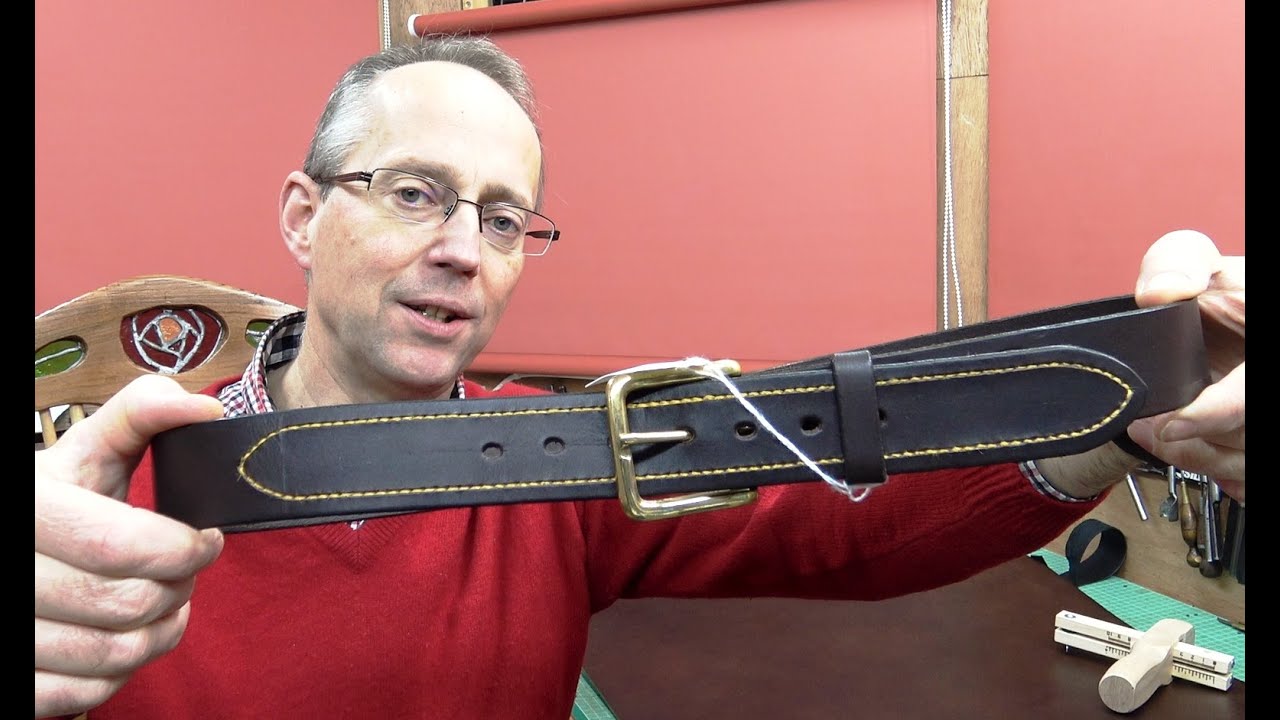 Making A Leather Belt With Attractive Hand Saddle Stitching Detail viewable in WQHD