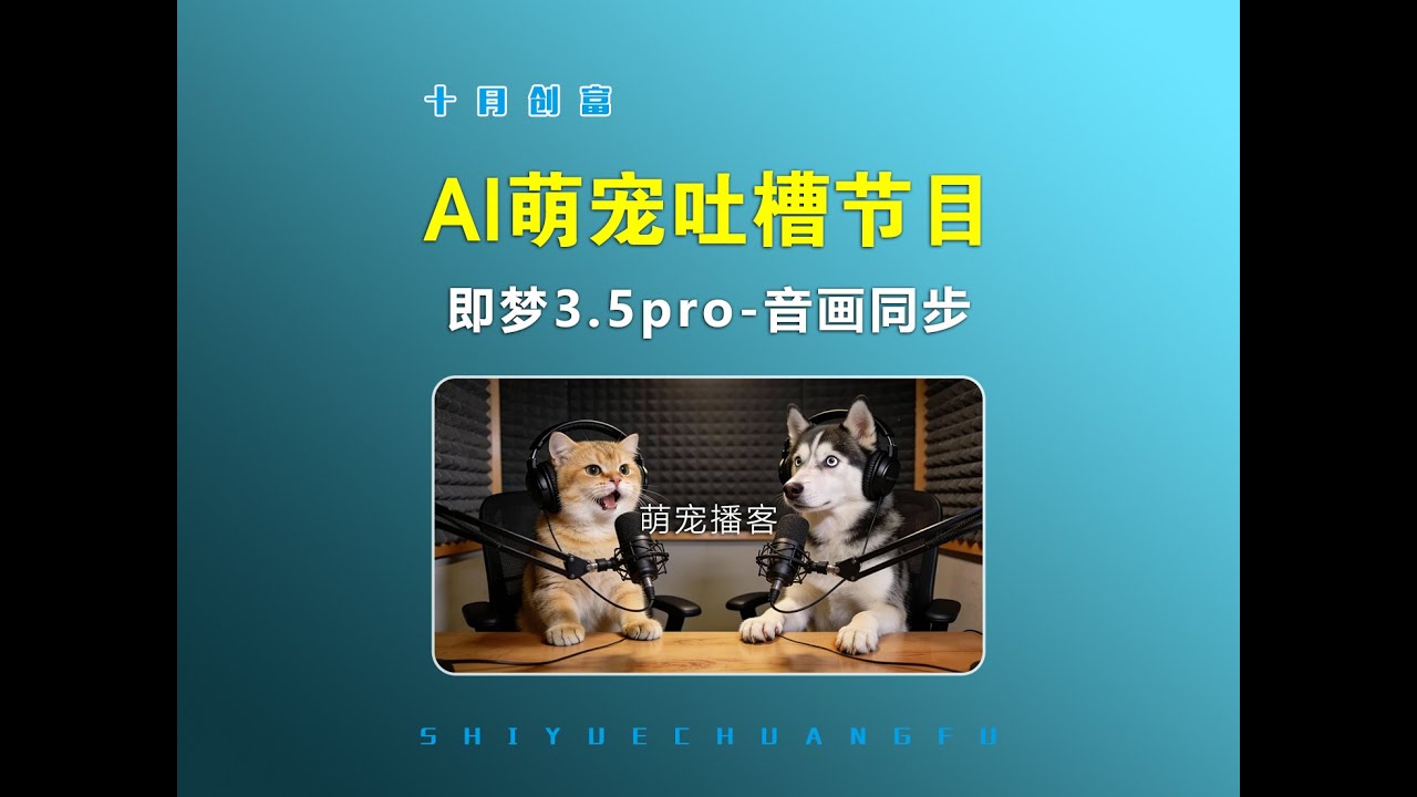 【AI教程】萌宠播客吐槽调侃主人的AI视频怎么做，即梦最新音画同步视频模型一步搞定