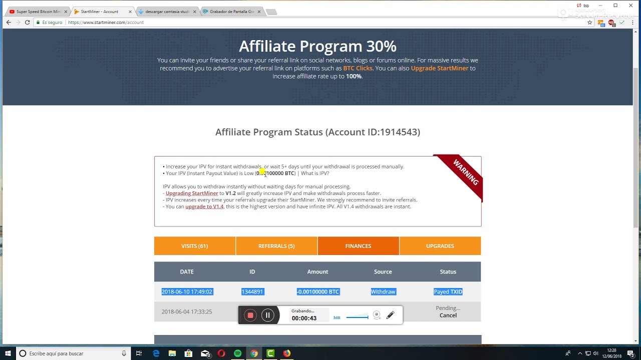 startminer bitcoins free unlimited