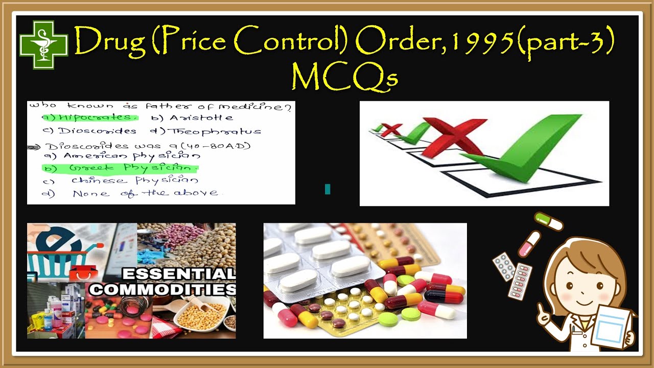 Drug Price Control Order 1995  part-3, MCQs