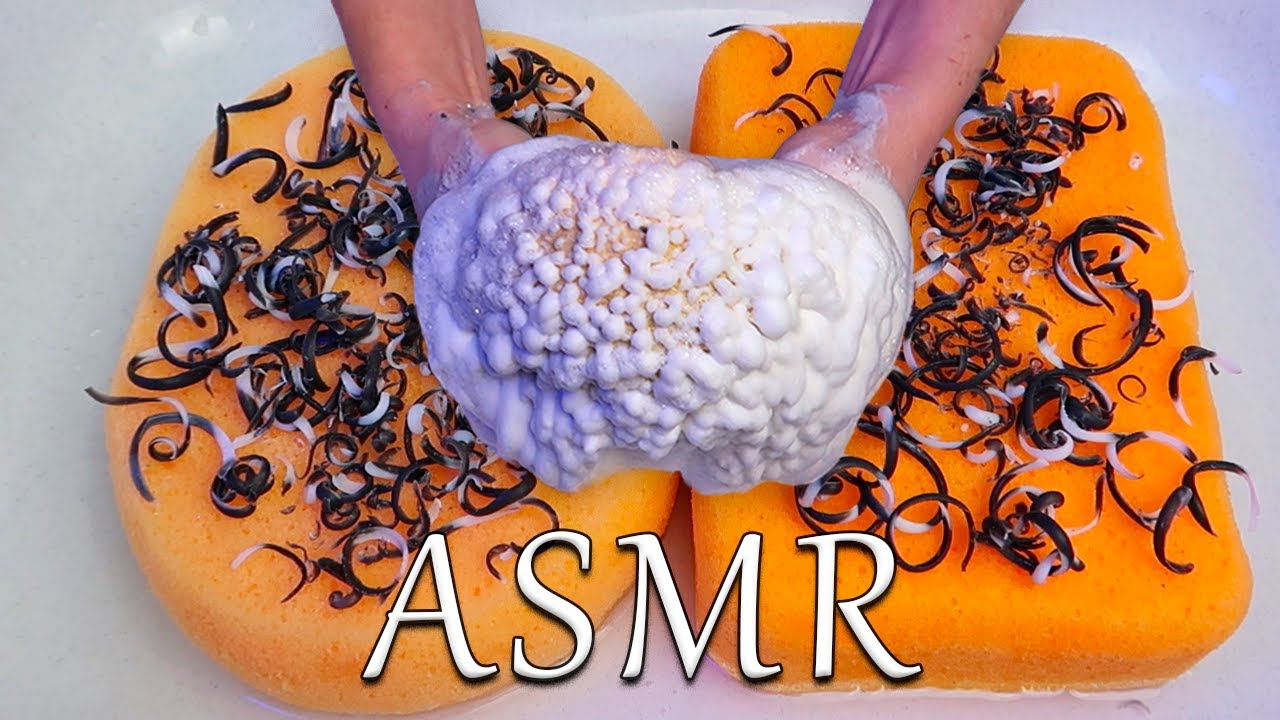 ASMR Soap & Sponge Squeezing🖤 Duru Soap 🤍 Lots of Lathering & Foam