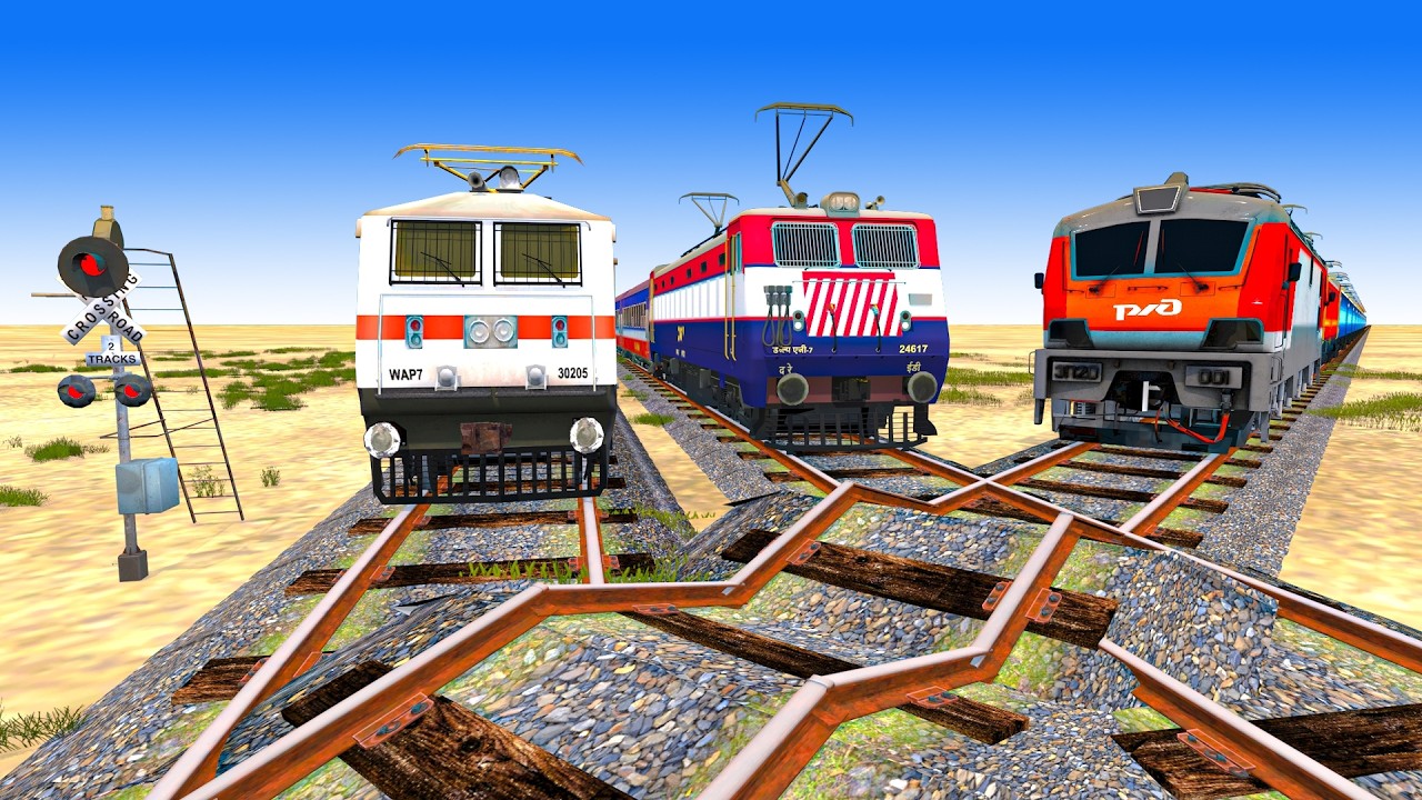 【踏切アニメ】あぶない電車 4 TRAIN THOMAS🚦 Fumikiri 3D Railroad Crossing Animation Kereta Api Kartun #123