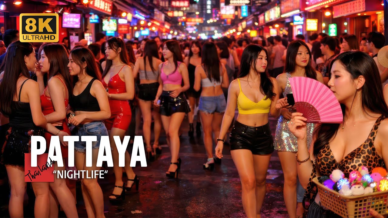 🇹🇭 8K HDR | Pattaya Thailand | Walking Street Nightlife | Full Walking Tour