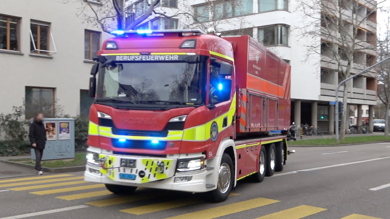 [SEK-Einsatz mit der Feuerwehr] Neues Scania-WLF im Einsatz Berufsfeuerwehr Basel