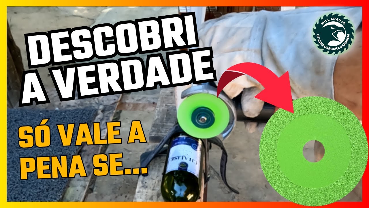 COMO CORTAR VIDRO GARRAFA ESPELHO PORCELANATO na Esmerilhadeira.