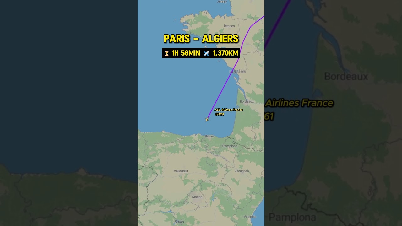 ASL Airlines France Flight 5O161 from Paris (CDG) to Algiers (ALG) #aslairlinesfrance #shorts