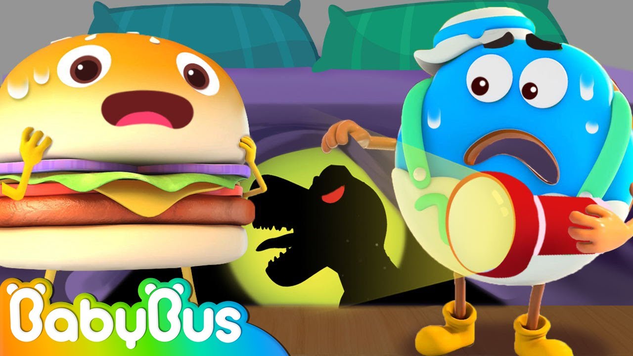 Hamburger is Afraid of MONSTERS 👻 | Monster in the Dark | Nursery Rhymes | Kids Cartoon | BabyBus