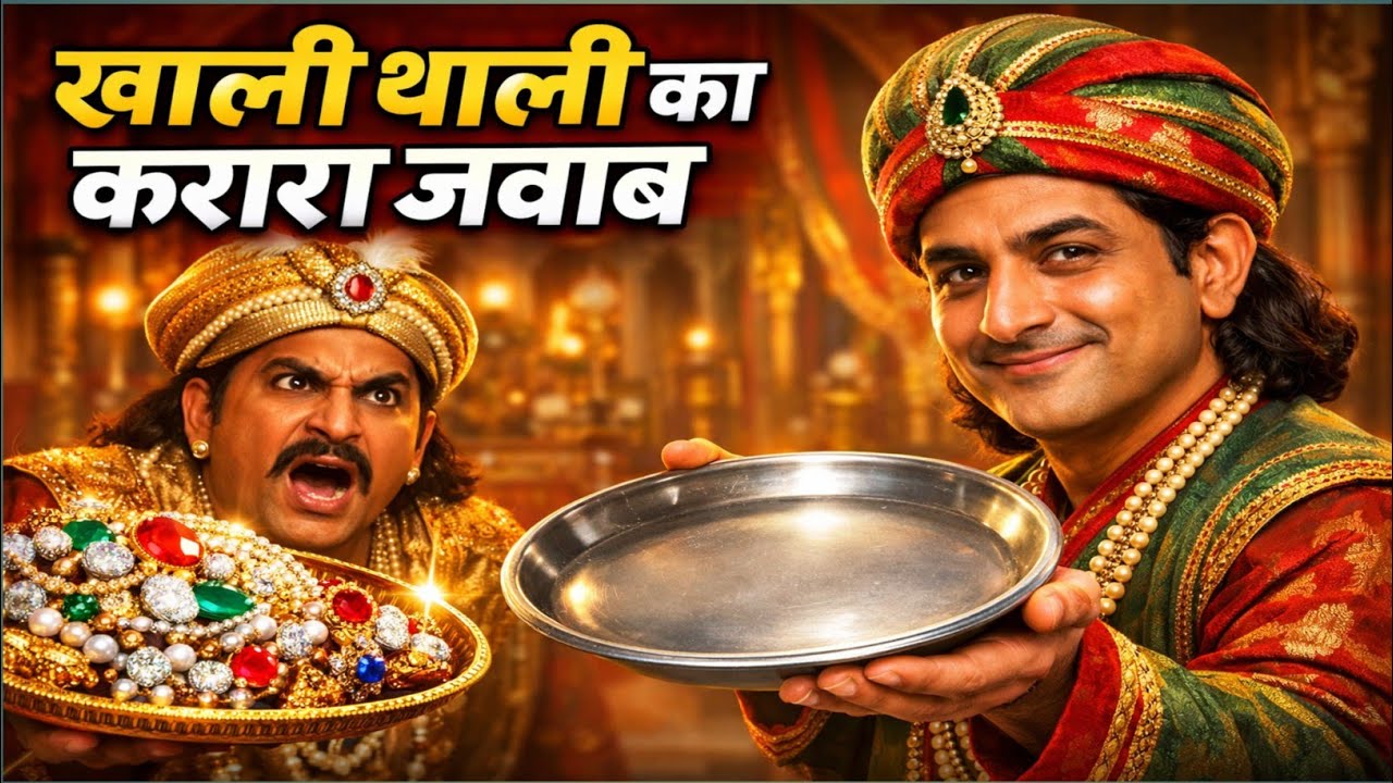 बीरबल की खाली थाली का चैलेंज | अकबर बीरबल की अनोखी मज़ेदार कहानी | Hindi Story | Moral Story