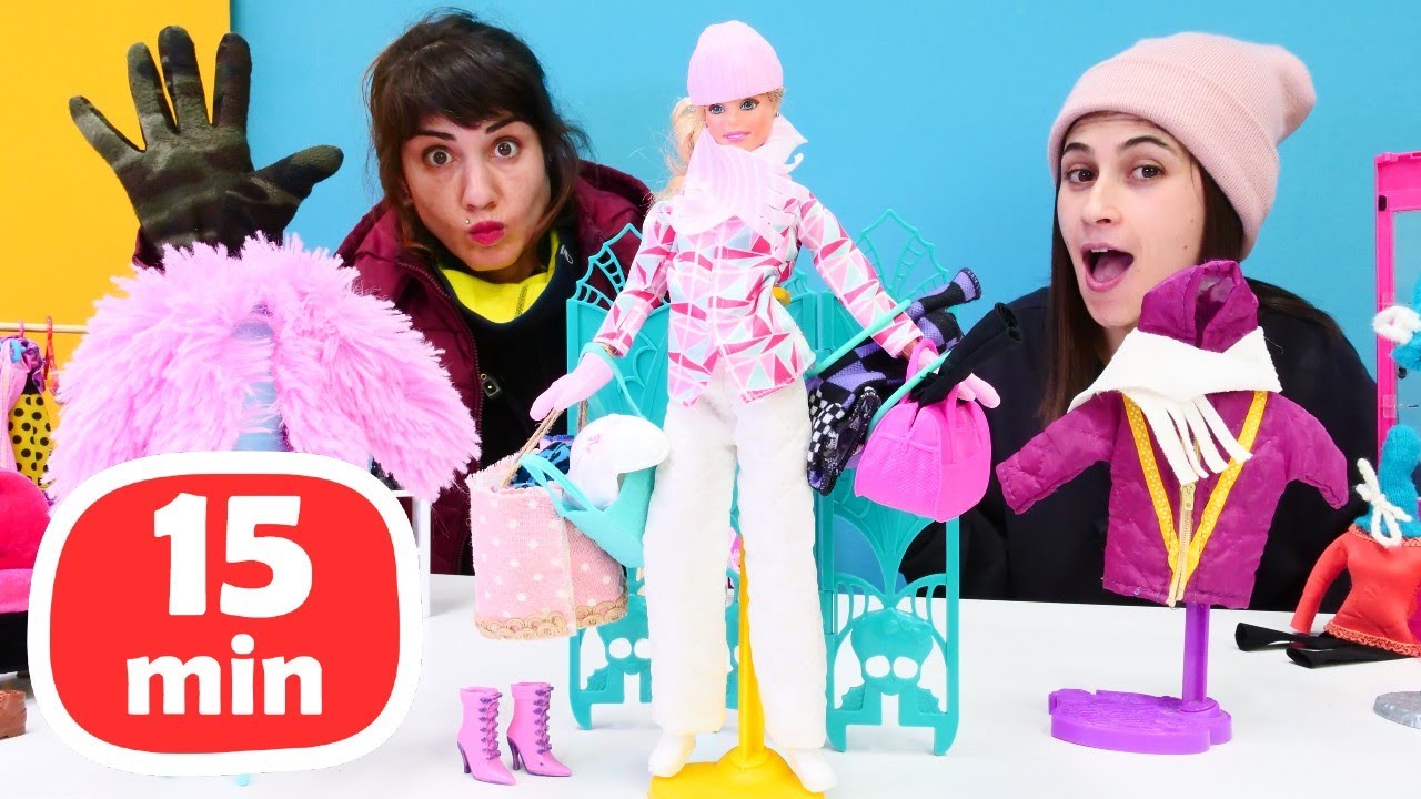 Barbie oyuncak bebek kışa hazırlanıyor! Kız oyunları