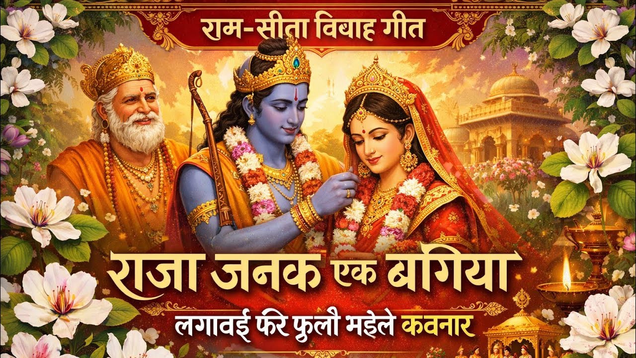 जब श्रीराम ने सीता का हाथ थामा🙏| राम सीता विवाह गीत🪁 | Viral Wedding Bhajan त्रेता युग का सबसे पावन