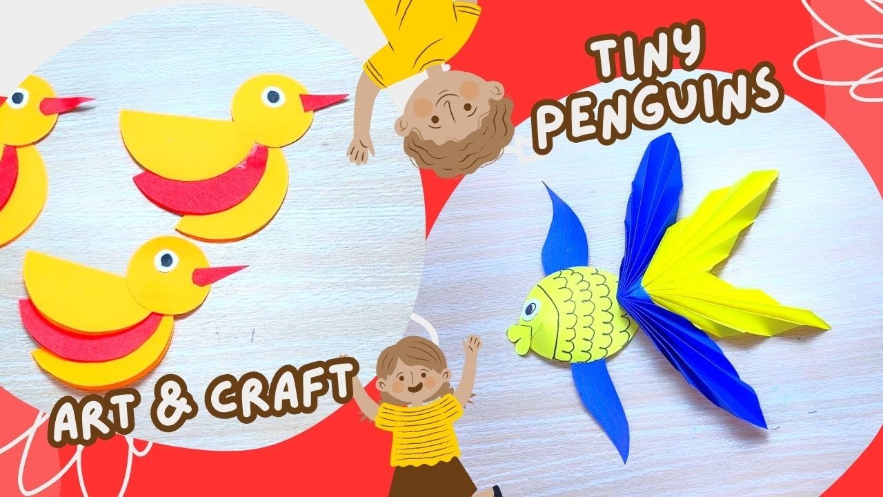 How to Make a Sparrow & Fish Craft! 🐦🎣 Easy DIY Paper Art | Tiny Penguin’s Craft Time
