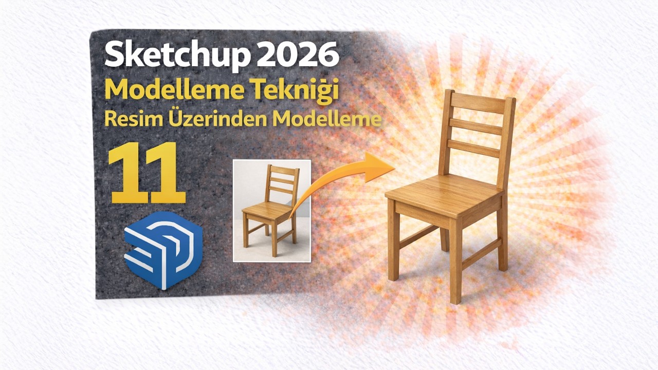 Sketchup 2026 Resim üzerinden Modelleme Tekniği 11 #sketchup #mimar