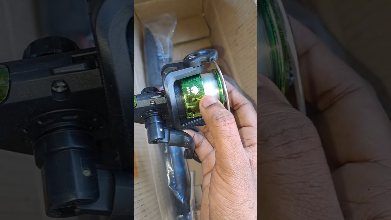 UNBOXING FISHING STICK  Amikta 7 ft fishing rod with reel 210 cm rod red fishing rod (length 210 cm)