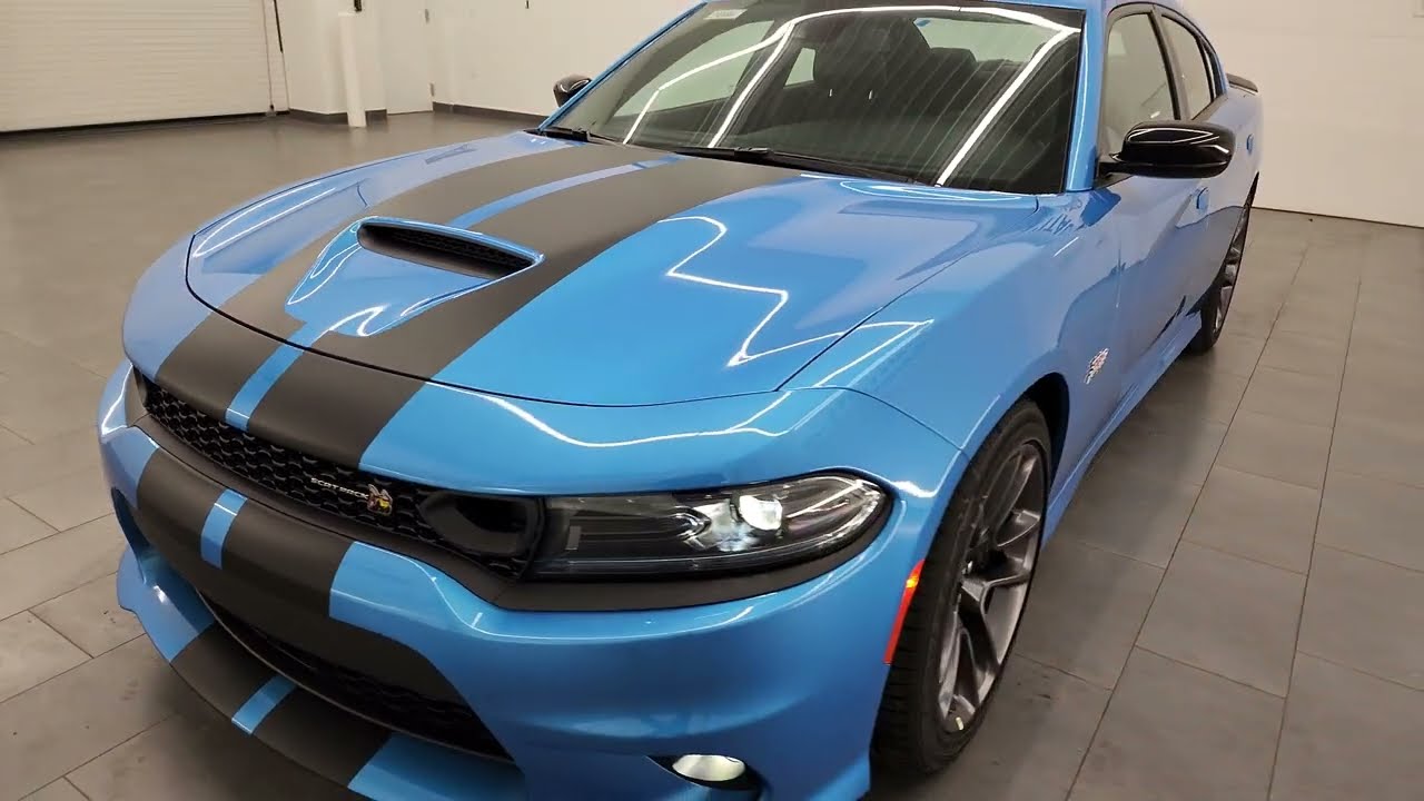 LAST CALL 2023 DODGE CHARGER SCAT PACK PLUS B5 BLUE 4K WALKAROUND 23D156 SOLD!