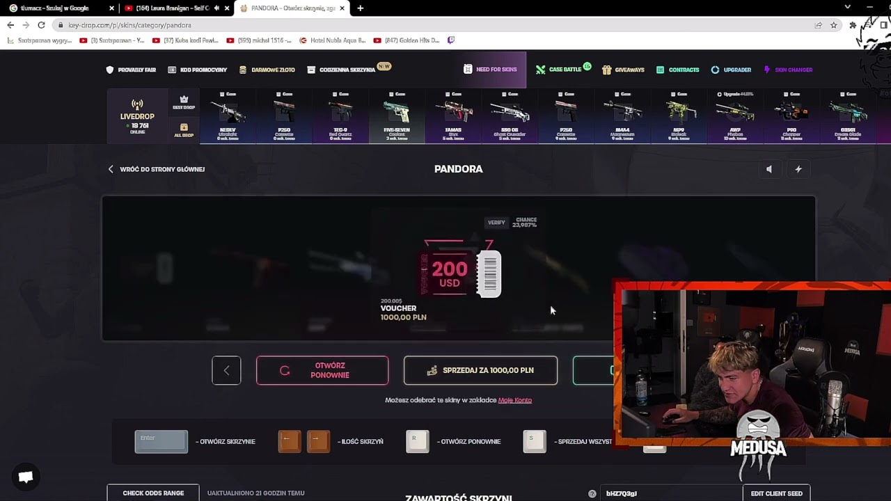 MEDUSA TRAFIA 50.000ZŁ NA KEYDROP