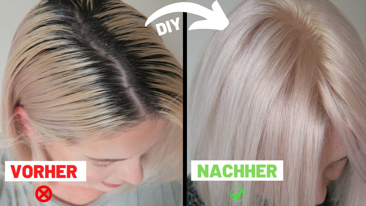 Selber Haare BLOND färben ❗️ GANZ OHNE Gelbstich Blondieren 👱🏻‍♀️ VLOGTOBER Diana Delo