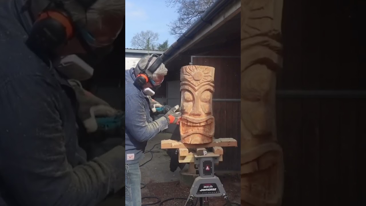 Loving this carving. #Tiki. #woodworking #carving